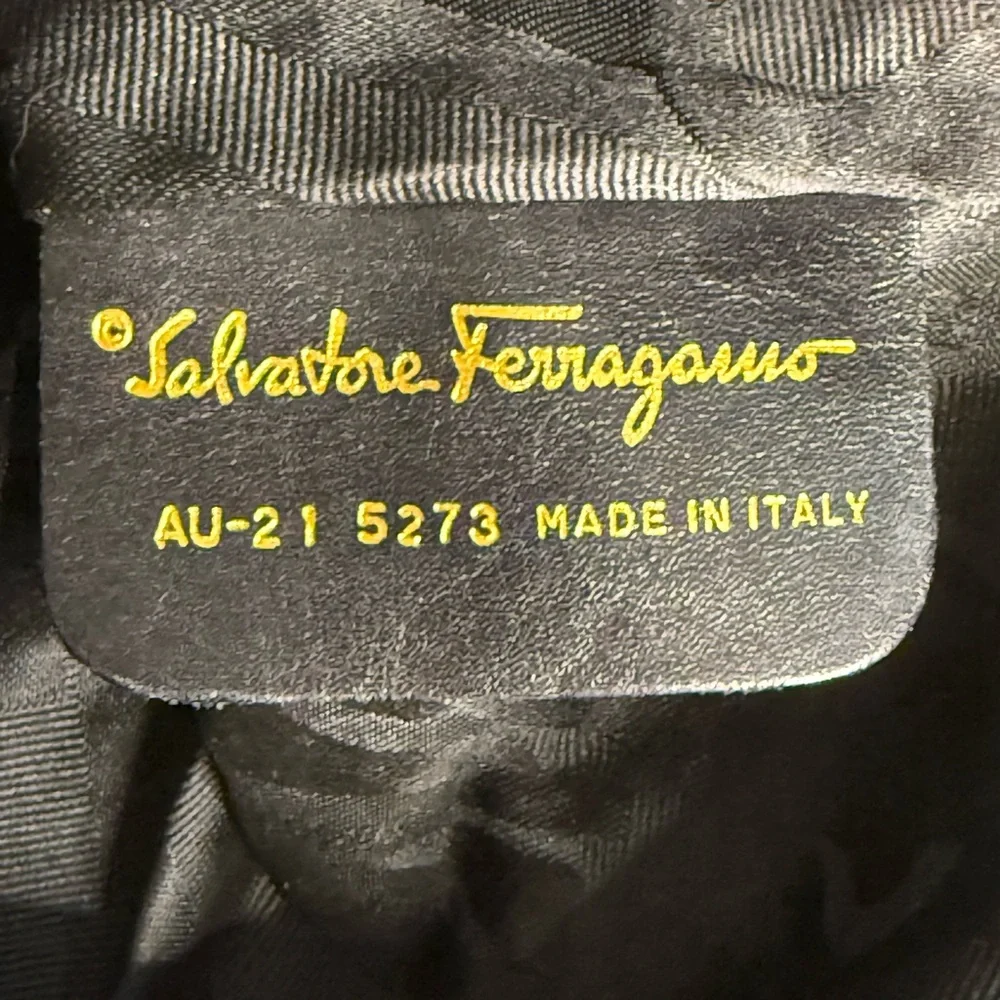 Salvatore Ferragamo Vintage Foldable Canvas and Leather Botanical